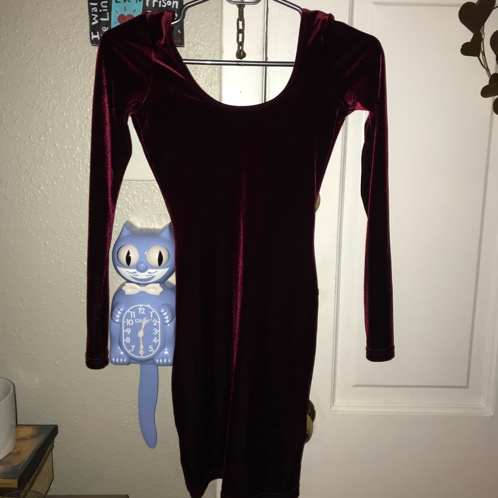 American Apparel XS velvet burgundy mini dress